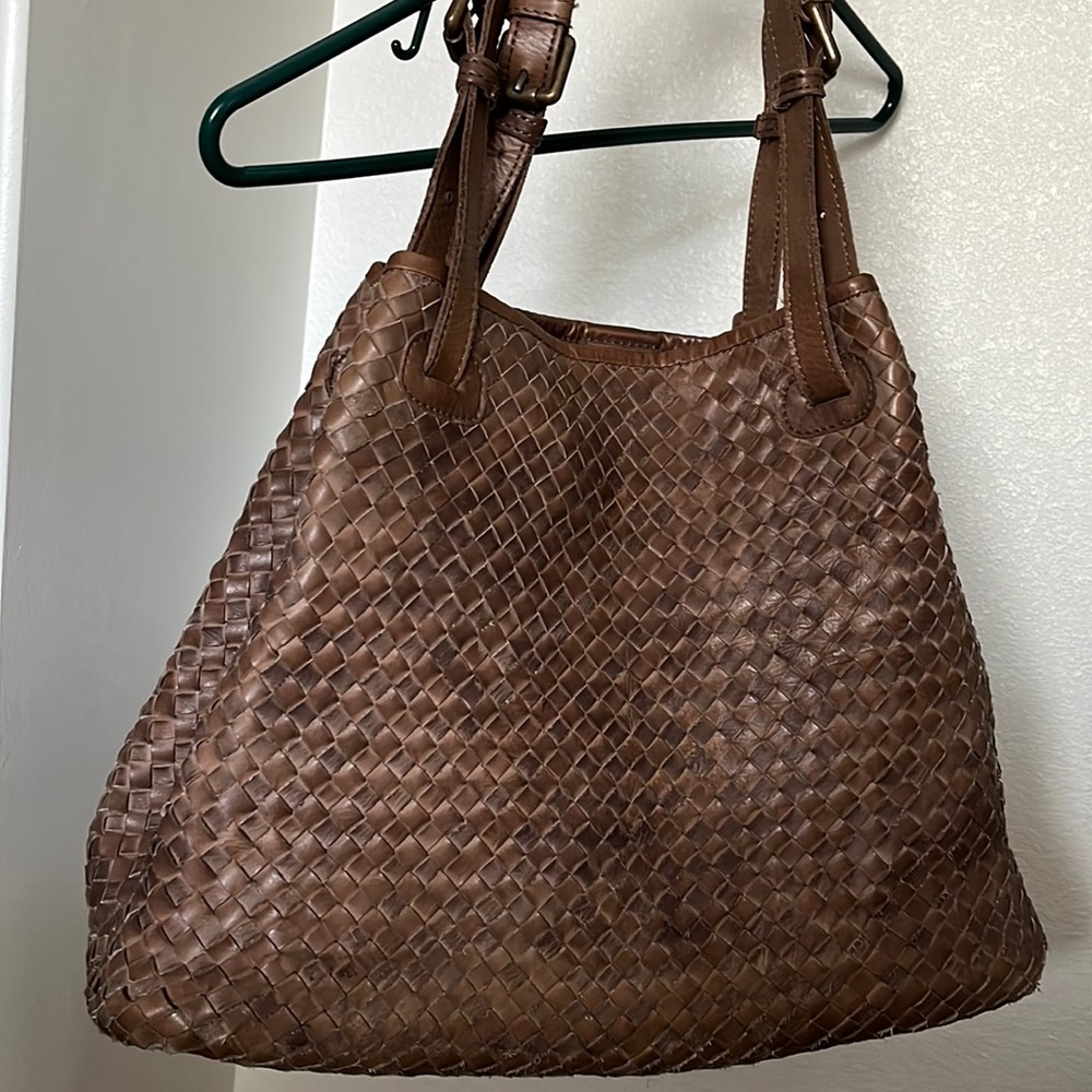 Valentina woven leather tote-like new